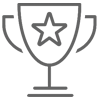 an icon of a trophy with a star on the front of it
